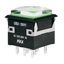Illum. Pushbutton Switch, DPDT, 5A 250VAC, Green LED, Panel Mount