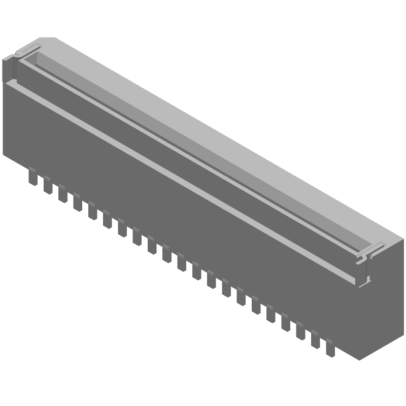 21 Pos FFC/FPC ZIF Conn, 1mm Pitch, RA SMD, 1A, 125V