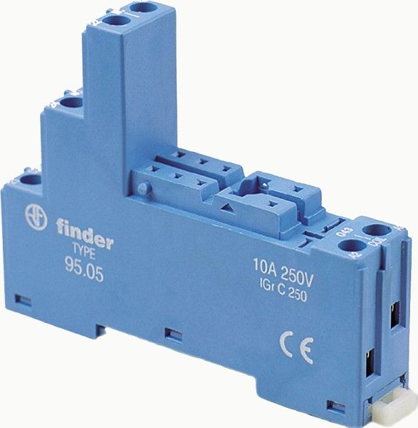 FINDER         95.05            RELAY SOCKET, 250V, 10A, DIN RAIL
