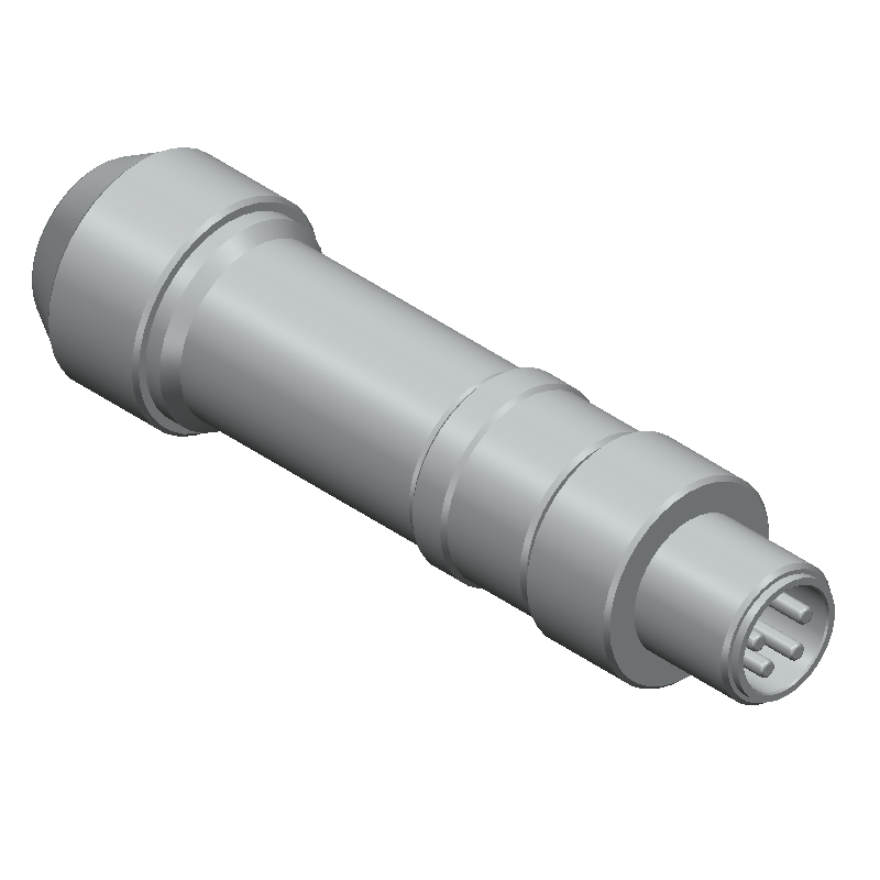 4-Pos Male Connector, 4A, IP67, Straight, Solder