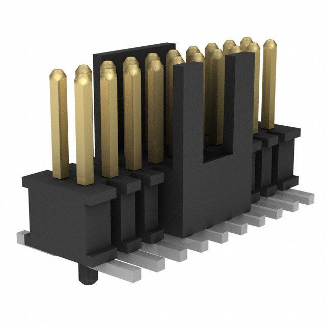 20 Pos 1.27mm Pitch Shrouded Header, Male, Solder, SMD