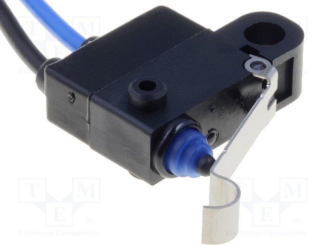 Snap Action Switch, SPST, 2A 125VAC, Long Hinge Lever, Wire Lead