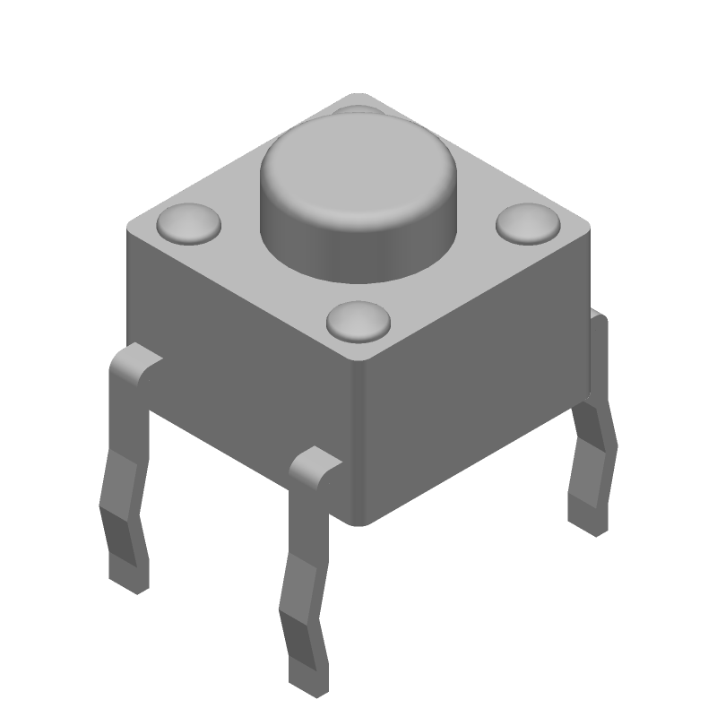 Tact Switch, 50mA 24VDC, SPST, Through Hole, Red Actuator