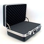 Case;  med duty;  ABS;  aluminum frame;  pick-n-pluck foam;  key lock;  20x14x7