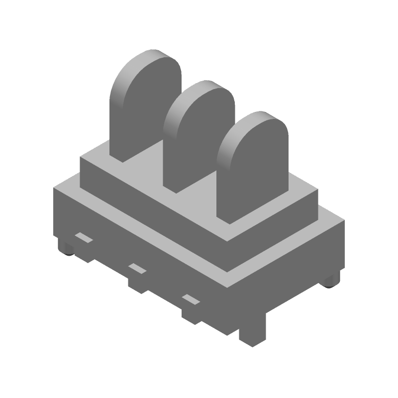 3 Pos Power Connector, 2A, 3 Term, Solder, Thru-Hole