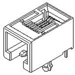 8P8C RJ45 Connector, Right Angle, Surface Mount, 1.5A, Gold