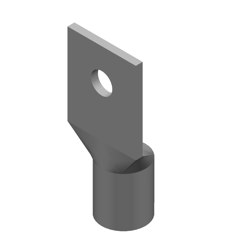 1AWG Copper Crimp Terminal, Tin Plated, Female, Straight