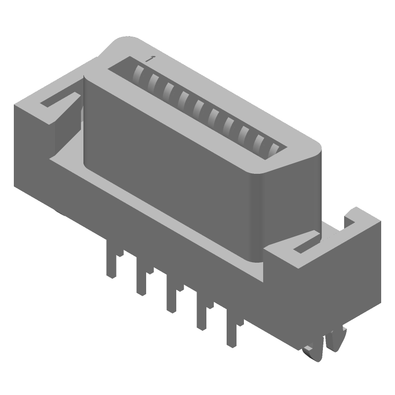 20 Pos SCSI Connector, Straight, Female, 1A, Gold/Tin, 0.05" Pitch