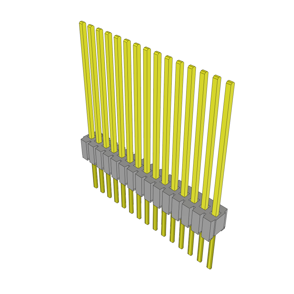 Unshrouded Header, 15-Contact, 1.27mm Pitch, Through Hole Mount