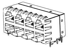 Right Angle Shielded/Stacked 8P8C RJ45 Modular Jack