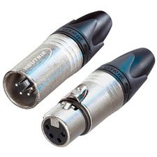 4 Pin Female XLR Power Connector, 10A, Silver Plated, Metal