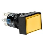 Switch Push Button N.O./N.C. DPDT Rectangular Button 1A 250VAC 250VDC Maintained Contact Quick Connect/Solder Panel Mount