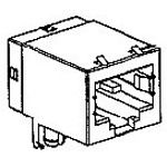 RJ11 Connector, 8 Pos, Right Angle, Shielded, Solder, Thru-Hole