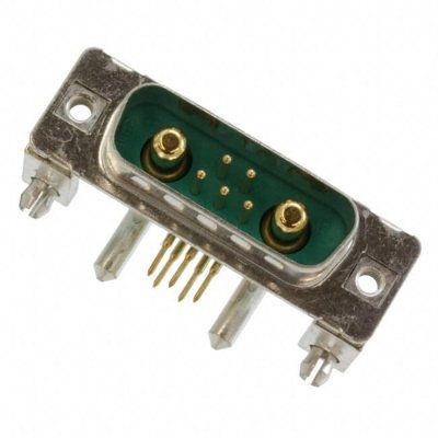 7 Pos D-Sub Connector, Male, Right Angle, Solder, 5A