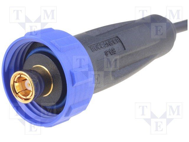 SMB Coax Cable Assembly, RG174, 1m, 50 Ohm, Gold Plated