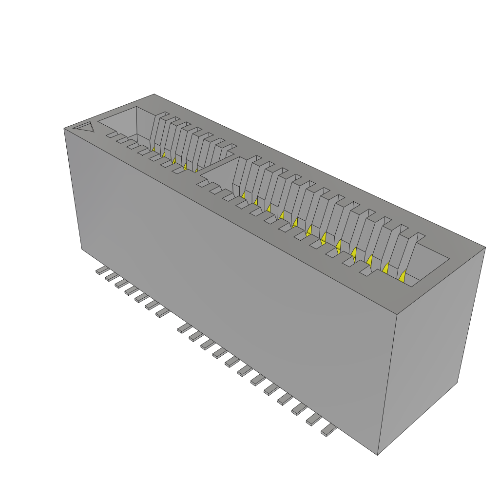 40-Contact SKT Card Edge Connector, 2-Row, 1mm Pitch, Surface Mount