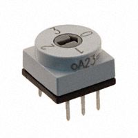 Rotary Coded Switch, 4 Positions, Binary Coded Decimal, On-off, Latched, 0.4A, 24VDC, 6 PCB Hole Cnt, Solder Terminal, Arrow Shaped Slot Actuator, Through Hole-straight