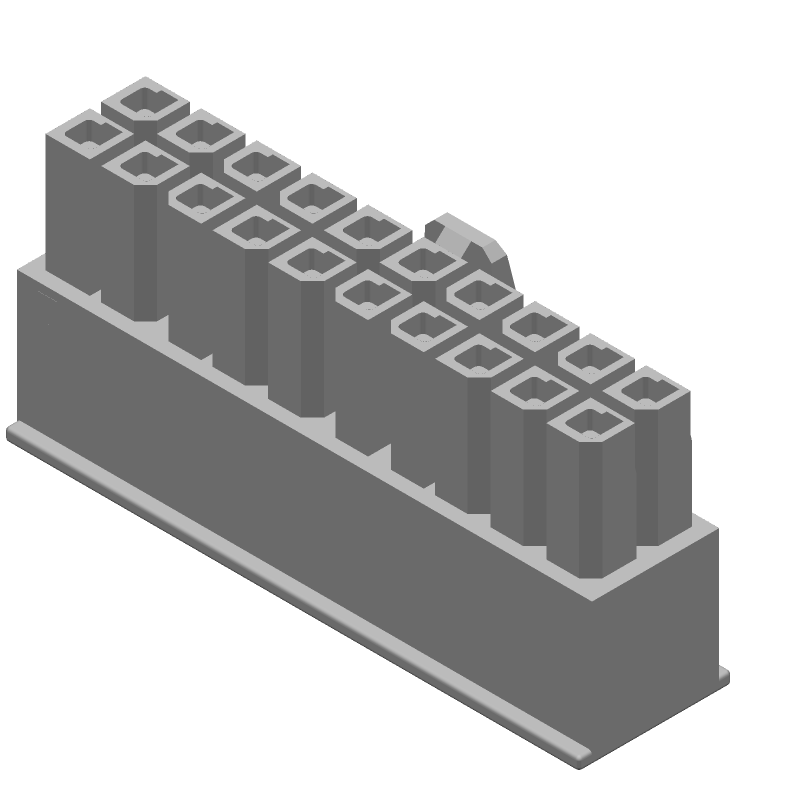 20 Pos Receptacle, Wire-to-Wire, 5A, 250V, UL94 V-0