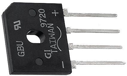 Bridge rectifier 600 V 8 A GBU, GBU8J, General Semiconductors