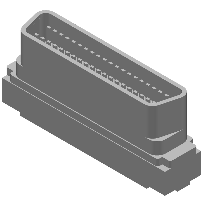 SCSI Connector, 40 Pos, 1.27mm Pitch, IDC, RA Cable Mount
