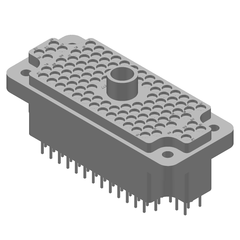 104 Pos Rectangular Connector, Female, Wire Wrap, Panel Mount, Gold