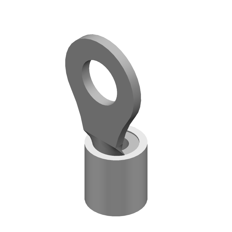 Ring Terminal, 16-22AWG, Copper, Tin, Insulated, Red