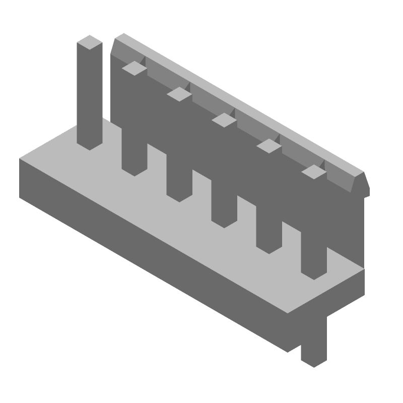 6 Pos Wire-to-Board Header, 3.96mm Pitch, Straight, Thru-Hole