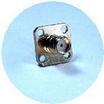 SMA Female Panel Mount Connector, 12.5GHz, 50 Ohm, Gold/Nickel
