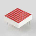 .8 SQUER, 8 X 8 DOT MATRIX, LED DISPLAY, 574nm GREEN CHIPS, GRAY FACE WITH WHITE DOTS, COLUMN ANODE, 16 PINS