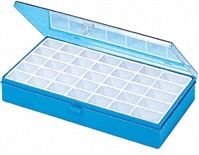 Licefa 35 Cell Blue, Transparent PS, Adjustable Compartment Box, 42mm x 295mm x 175mm