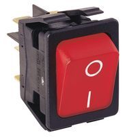 ARCOLECTRIC C6053ALNAEB Rocker Switch, Non Illuminated, DPST, On-Off, Red, Panel, 20 A
