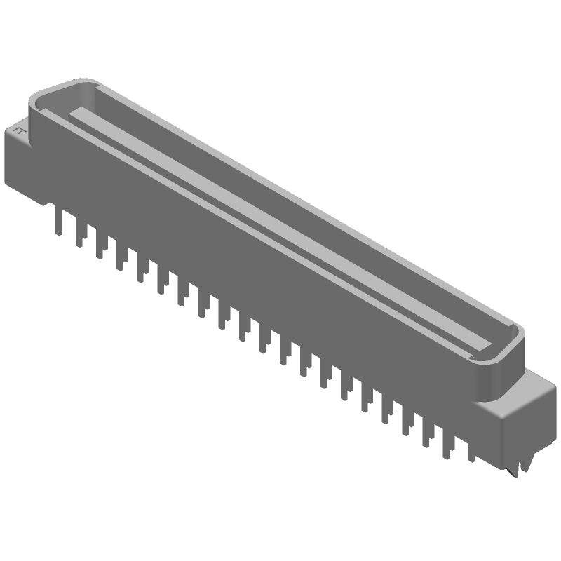 80 Pos Rectangular Connector, .050" Pitch, Straight, Through Hole, Male