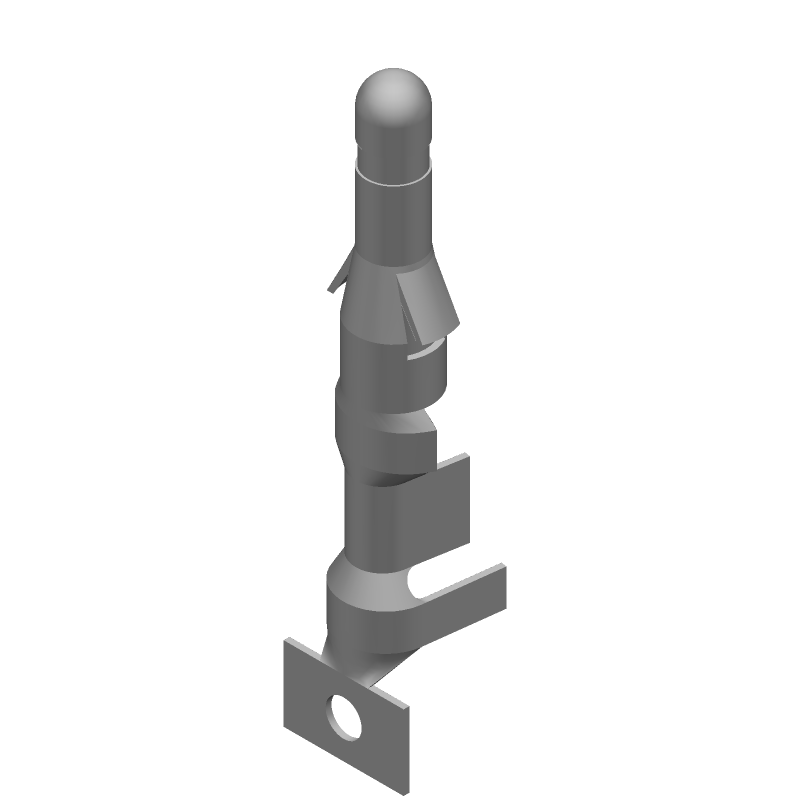 .093" Power Pin Connector, Male, 13A, 250V, Crimp, 14-20AWG