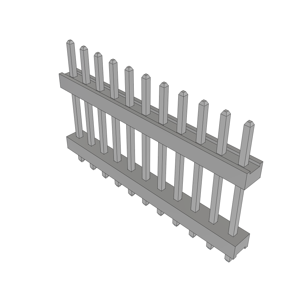 11-Contact HDR Board Stacker, 2mm Pitch, 1 Row, Solder Termination
