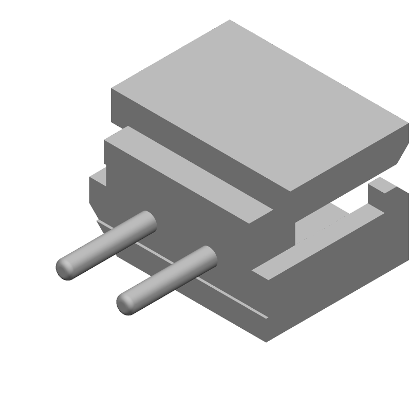 Board Connector, 2 Contact(s), 1 Row(s), Male, Straight, 0.098 inch Pitch, Solder Terminal, Locking, Natural Insulator, Receptacle,