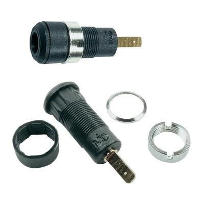 Jack socket Socket, vertical vertical Pin diameter: 2 mm Black MultiContact SLB2-F2.8 1 pc(s)