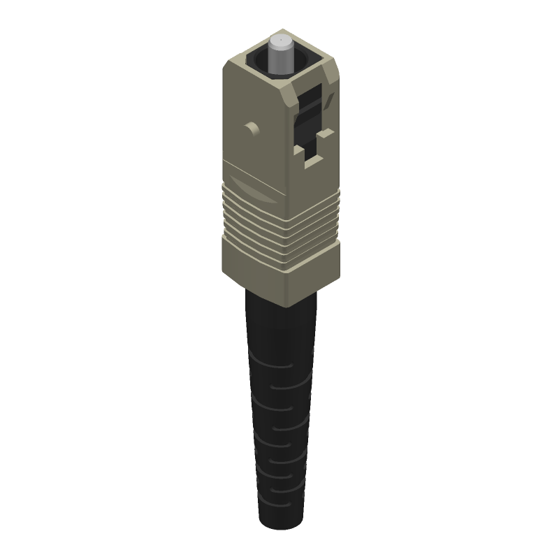 Fiber Optic SC Connector, 62.5/125um, Multi Mode, Simplex,