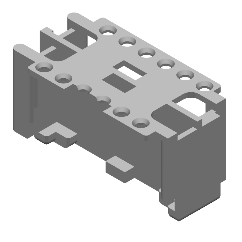 12 Pos 2 Row CT Connector Holder, 4A, 125V, Beige
