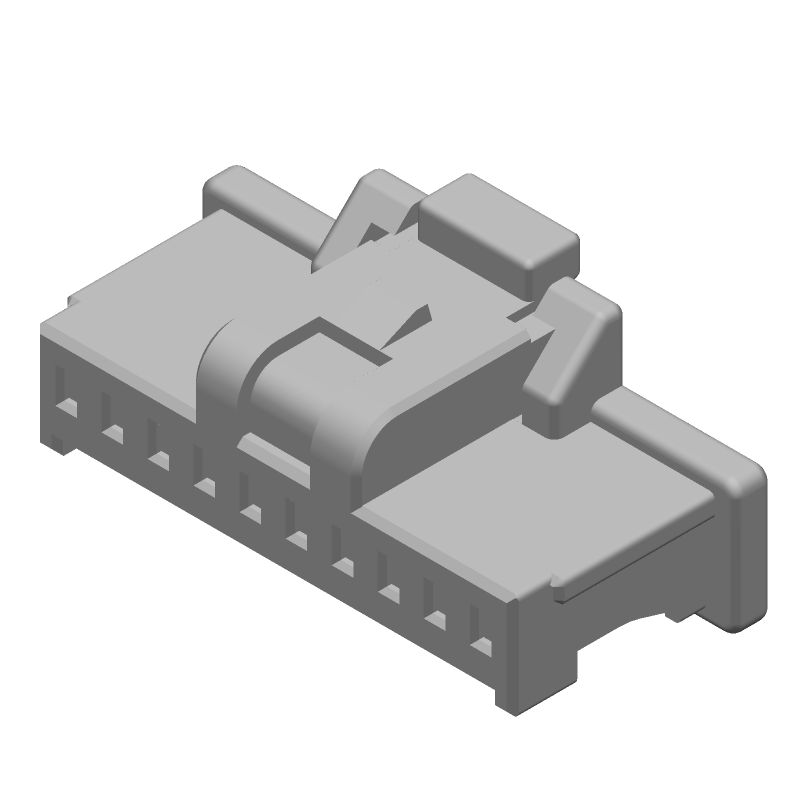 10 Pos 1mm Crimp Receptacle Housing, White, 1A, 50V