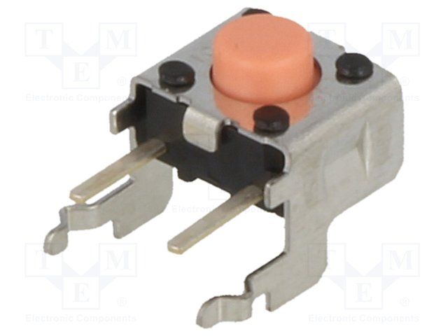 Tactile Switch SPST 50mA 24VDC 2.55N Thru-Hole PC Pins