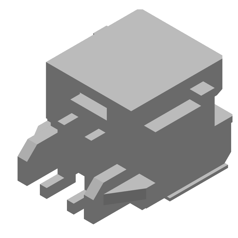 Board Connector, 2 Contact(s), 1 Row(s), Male, Right Angle, 0.079 inch Pitch, Surface Mount Terminal, Locking, Natural Insulator,