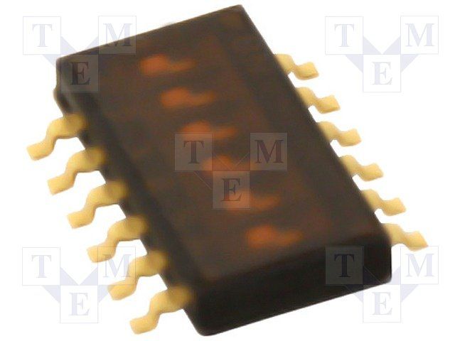 Slide DIP Switch, 4P4T, SPST, SMD, 25mA, 24VDC