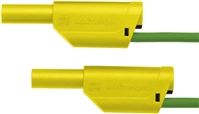 Schutzinger 4 mm Connector Test Lead, 32A, 1000V, Green/Yellow, 75cm Lead Length