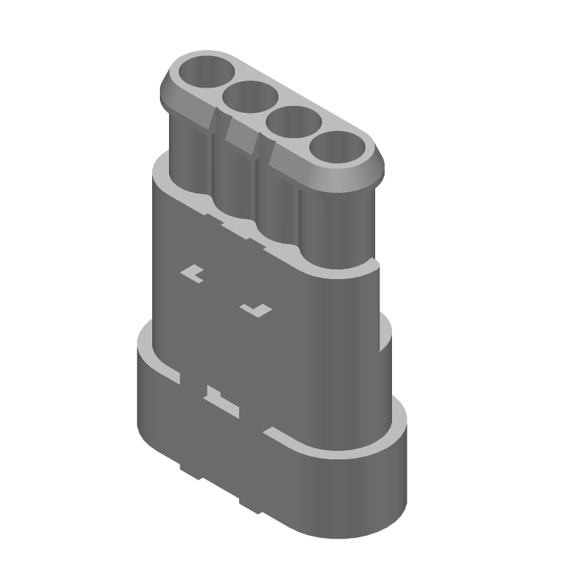 4P Female Rectangular Connector, 14A, 24V, IP67, Crimp