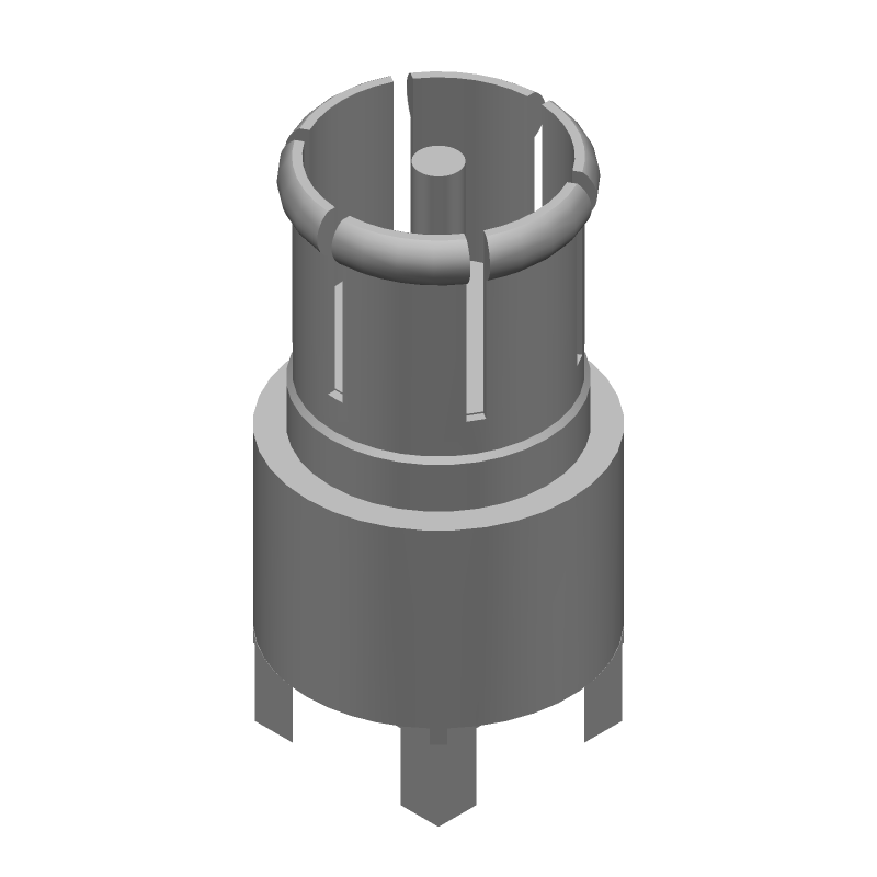 BNC RF Connector, 75 Ohm, Male, Solder, Thru-Hole, Gold Contact