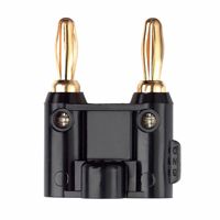 Male 2-Contact Connector, 15A, 5kV, Gold/Nickel Plated Brass