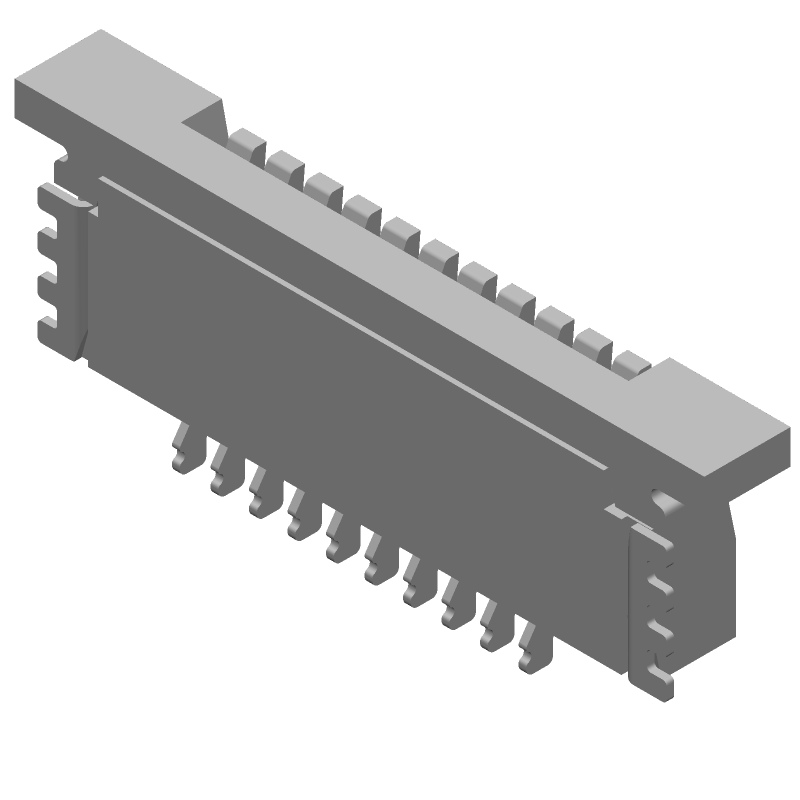 1mm FPC Header, 10 Pos, Right Angle, SMD, 1A, 200V