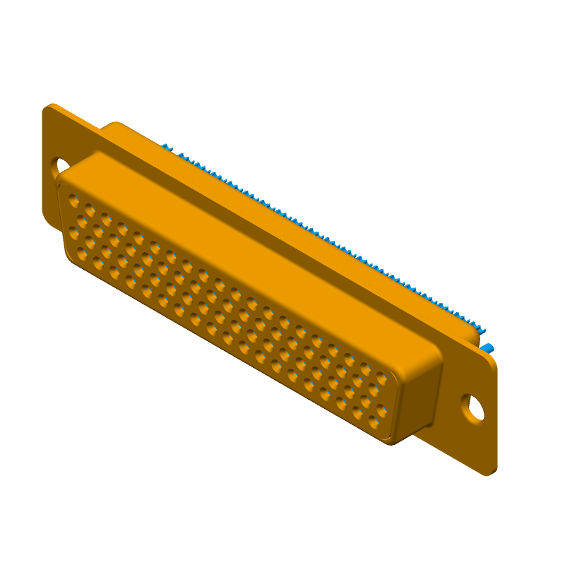 D Subminiature Connector, 78 Contact(s), Female, Solder Terminal,