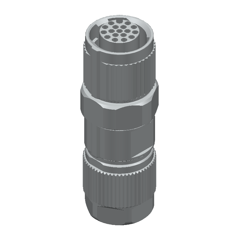 17-Pos M12 Socket Connector, Straight, Female, 1.5A, IP67