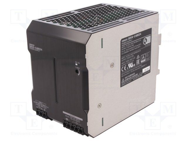 480W 24V 20A AC/DC Enclosed Power Supply, DIN Rail Mount